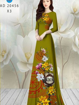 Vải Áo Dài Tết Hoa in 3D AD 20456 30